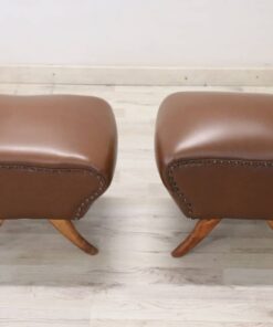 Pair of Italian Mid-Century Stools - Top View - Styylish