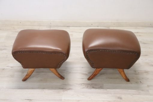 Pair of Italian Mid-Century Stools - Top View - Styylish