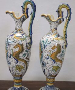 Italian Deruta Ceramic Amphorae - Pair of Two - Styylish