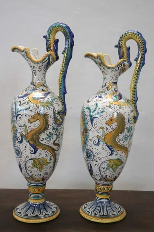 Italian Deruta Ceramic Amphorae - Pair of Two - Styylish