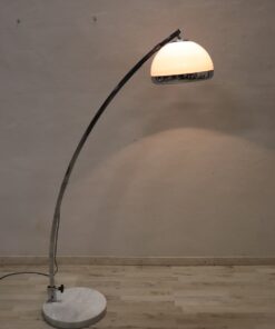 Vintage Guzzini Arc Floor Lamp - with Light On - Styylish