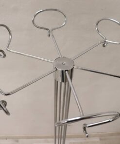 Chrome Coat Rack - Top Detail with Hangers - Styylish