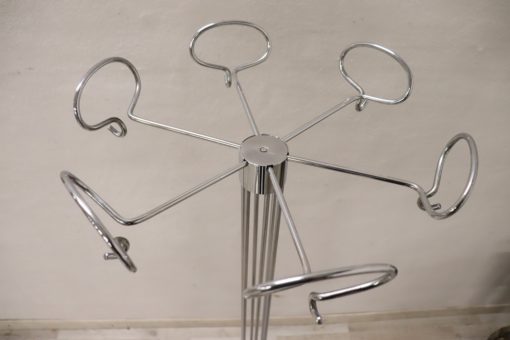 Chrome Coat Rack - Top Detail with Hangers - Styylish