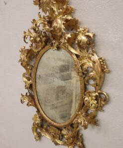 Carved Gilded Wood Mirror - On Wall - Styylish