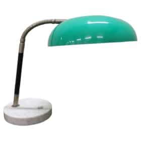 Italian Design Green Perspex, Brass and Marble Table Lamp by Stilux, 1960s