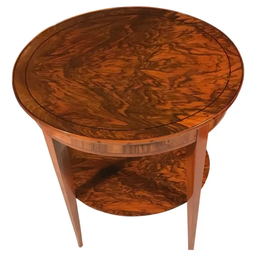 Biedermeier Walnut Side Table- view from above- Styylish