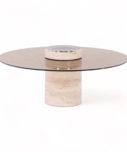 Travertine and Glass Table - Styylish