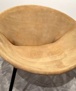 Pair of Balloon Lounge Chairs - Yellow Suede - Styylish