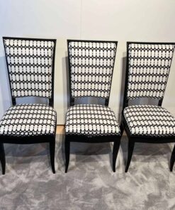Art Deco High Back Dining Chairs - Set of Three - Styylish