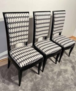 Art Deco High Back Dining Chairs - Set of Three in a Line - Styylish