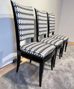 Art Deco High Back Dining Chairs - Set of Three from Side - Styylish