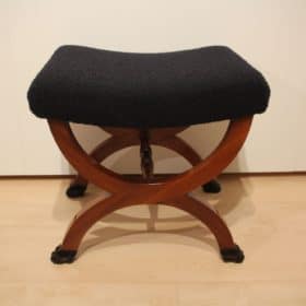 Large antique Stool, Mahogany, Paw Feet, France circa 1860