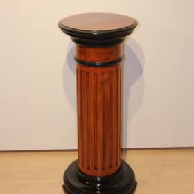 Rotating Pedestal, Neoclassical Style, Beech Wood, Ebonized, Germany circa 1920