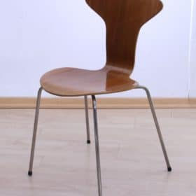 Pair of 3105 Mosquito Chairs by Arne Jacobsen, F. Hansen, Teak, Denmark, 1950s