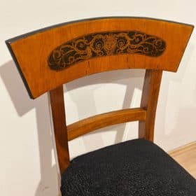 Antique Biedermeier Chair, Cherry Wood and Ink, South Germany circa 1820