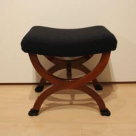 Large antique Stool, Mahogany, Paw Feet, France circa 1860