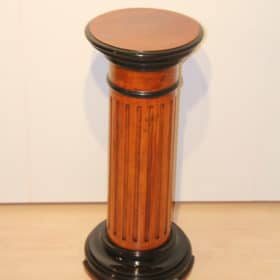 Rotating Pedestal, Neoclassical Style, Beech Wood, Ebonized, Germany circa 1920