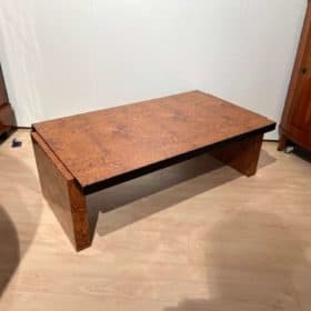 Art Deco Coffee Table, Amboyna Roots Veneer, France circa 1930