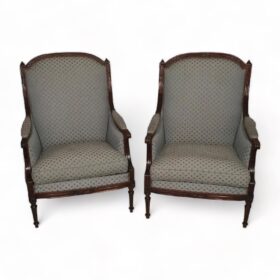 Pair of Louis XVI Style Bergères, France 19th century