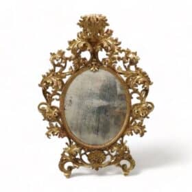 18th Century Italian Baroque Carved Gilded Wood Mirror