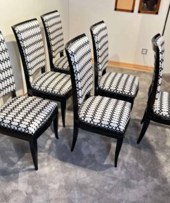 Art Deco High Back Dining Chairs - Set of Six Side Profile - Styylish