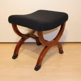 Large antique Stool, Mahogany, Paw Feet, France circa 1860