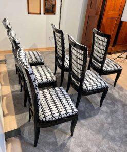 Art Deco High Back Dining Chairs - Set of Six Back Profile - Styylish
