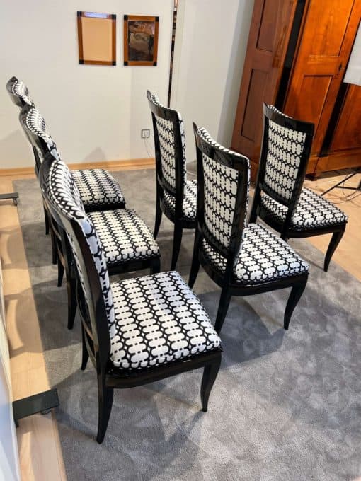 Art Deco High Back Dining Chairs - Set of Six Back Profile - Styylish