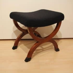 Large antique Stool, Mahogany, Paw Feet, France circa 1860