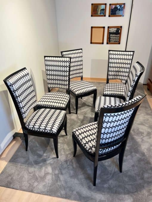 Art Deco High Back Dining Chairs - Set of Six Facing Different Ways - Styylish