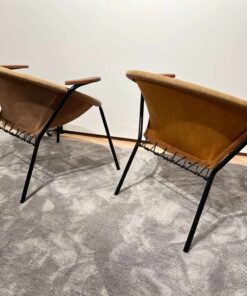 Pair of Balloon Lounge Chairs - Strap Detail on Back - Styylish