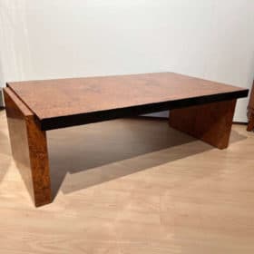 Art Deco Coffee Table, Amboyna Roots Veneer, France circa 1930