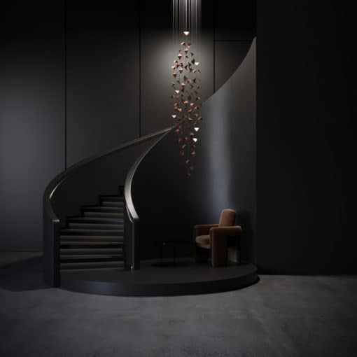 Hive 2 Steel Chandelier - With Stairway and Chair - Styylish