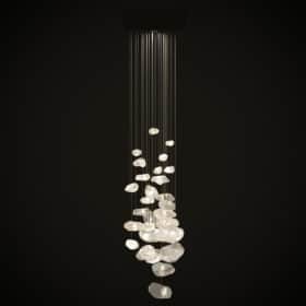 Genius 3 Chandelier, Mountain Crystal, Handmade