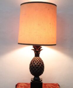 Ceramic Pineapple Table Lamp - With Lights On - Styylish