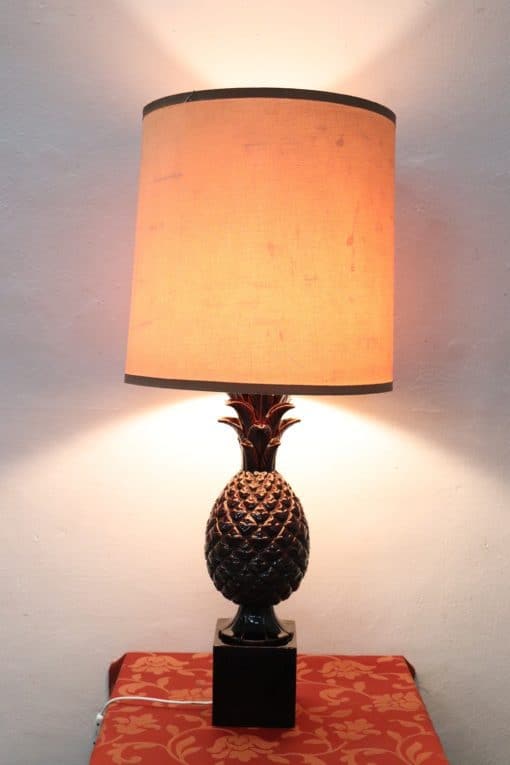 Ceramic Pineapple Table Lamp - With Lights On - Styylish