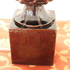 Vintage Brown Pineapple Ceramic Table Lamp, 1970s