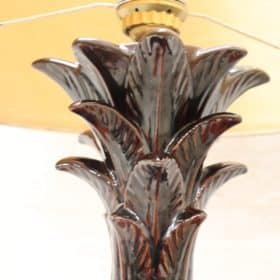 Vintage Brown Pineapple Ceramic Table Lamp, 1970s