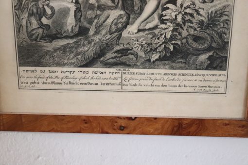 Antique Engraving by Gerard Hoet - Bottom Description - Styylish