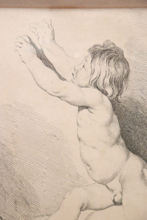 Antique Engraving by Edmé Bouchardon - Right Figure Detail - Styylish