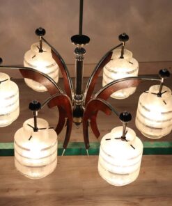 Metal and Brass Chandelier - With Lights On From Above - Styylish