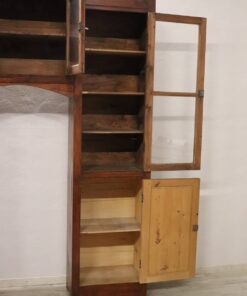 Fir Wood Arched Bookcase - Doors Open - Styylish