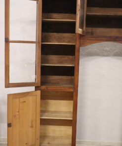 Fir Wood Arched Bookcase - Doors Open Left Side - Styylish