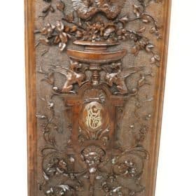 19th Century Renaissance Style Magazine Rack in Hand Carved Walnut