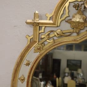 Antique Lacquered and Gilded Wood Mirror