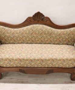 Carved Walnut Antique Settee - Full - Styylish