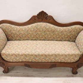 19th Century Italian Charles X Carved Walnut Antique Settee