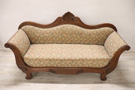 Carved Walnut Antique Settee - Full - Styylish