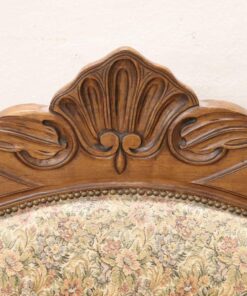 Carved Walnut Antique Settee - Wooden Frame - Styylish