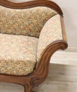 Carved Walnut Antique Settee - Armrest - Styylish